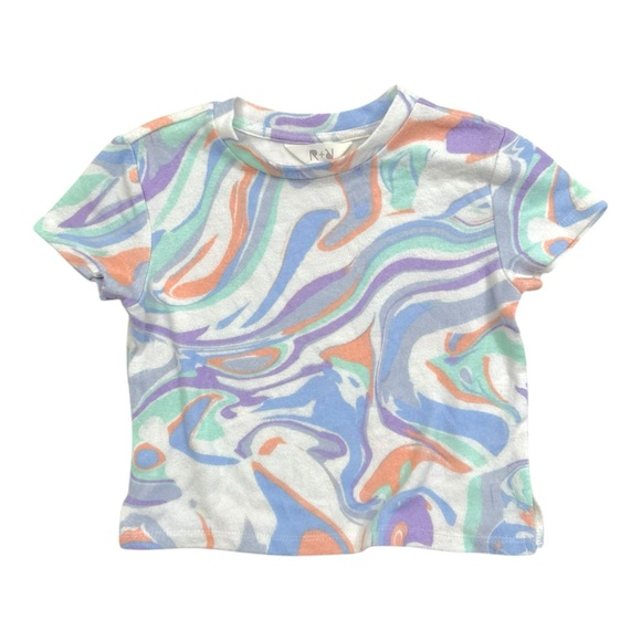 Rumi & Ryder Tie Dye Soft Knit 2pc Tee & Shorts Set Girls XS 4/5 - Picture 4 of 9